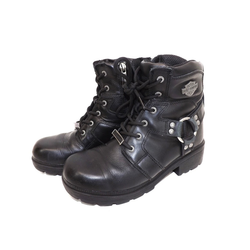 Harley Davidson Jocelyn # D83775 Black Leather Ankle Boots - Women's size 8.5 M